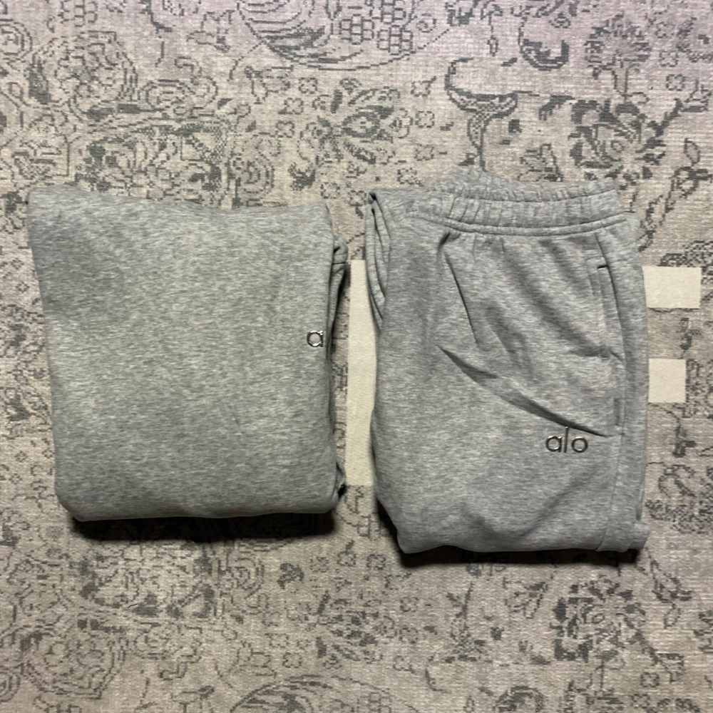Alo Yoga Accolade Hoodie Sweatpants Set Womens Grey NWT Athleisure Loungewear - Picture 10 of 14